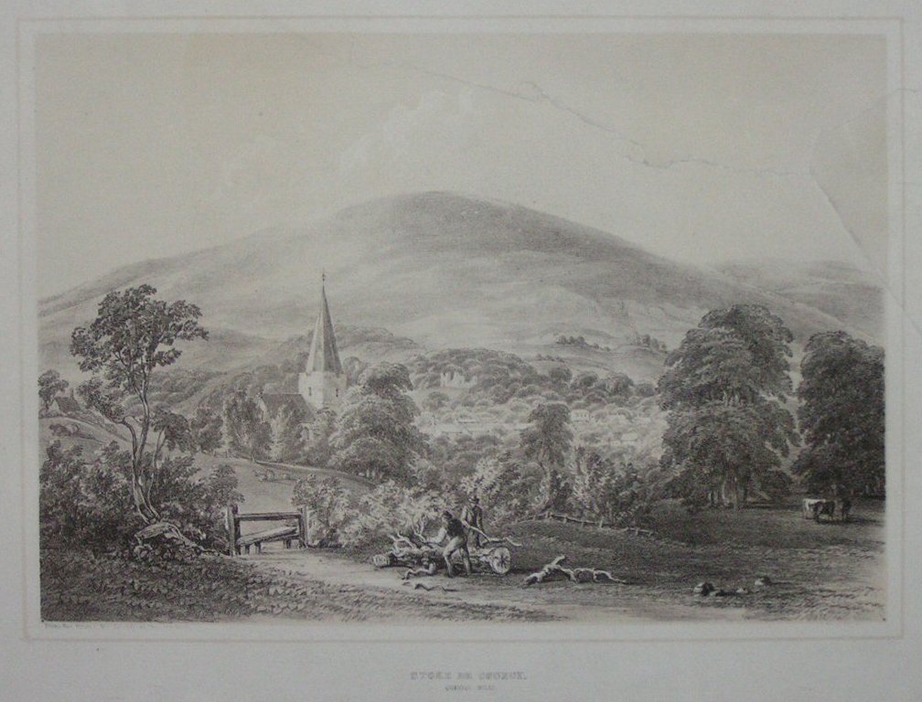 Lithograph - Stoke de Courcy, Quantock Hills - Pocock